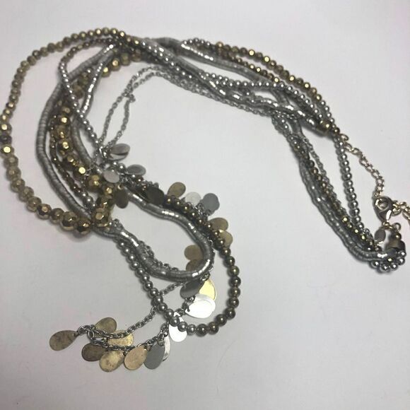 288 Chicos Layered southwest inspired boho strand necklace 34"-38" long *patina - Picture 2 of 3